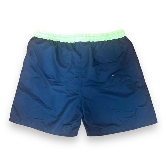 Vacancy Co. Mens Contrast Band Swim Shorts Drawstring Quick Dry Blue Green XL - Picture 2 of 8